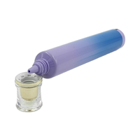 Tube cosmétique 30ml 50ml 70ml, tube en plastique à presser, 25mm, double couche, acrylique, capuchon plaqué or, dégradé bleu-violet, logo personnalisé