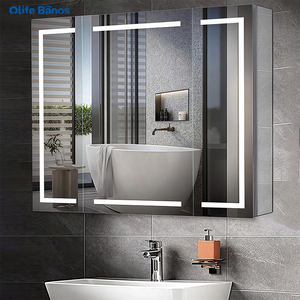 Armadietto a Specchio Illuminato Multifunzionale con Sensore Touch, Opzioni Personalizzate per Ristrutturazione di Saloni e <span class=keywords><strong>Bagni</strong></span> - Product Image 2