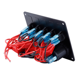 Kỹ thuật số 12V Ổ cắm 5 gang IP68 LED Charger kép USB Bảng điều chỉnh Xe thuyền Marine Rocker chuyển đổi bảng điều chỉnh với Vôn kế - Product Image 3