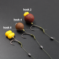 Rig de pêche à la carpe prêt à l'emploi, ligne tressée 25lb, hameçon X courbé, attache Slip-D