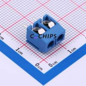 MX301-5.0-02P-BU01-Cu-Y-A Screw Terminal Block Through hole Component (THT),P=5mm Connector 1x2P 5mm Blue Through Hole - Product Image 1