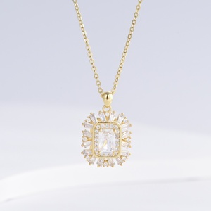 Collier en argent sterling 925 personnalisé avec zircone rose simple, plaqué rhodium, pour tous les jours, pour filles, été. - Product Image 5