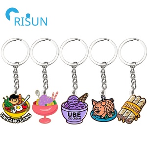 Porte-clés nourriture philippine personnalisé en métal Porte-clés Llavero Porte-clés personnalisé Philippines Lechon Lumpia Sinigang Halo Halo Porte-clés - Product Image 1