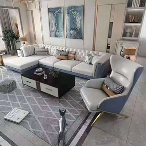 Sang Trọng Phong Cách Mới Vàng Thép Không Gỉ Và Giả Da Hiện Đại Counch Phòng Khách Ghế Sofa - Product Image 6