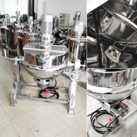 Chaudière à double enveloppe pour cuisson de sauce chili, bouillie et soupes, chauffage au GPL/gaz naturel, 50L, 100L, 200L, 300L