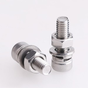Juego de tornillos y tuercas hexagonales métricos de acero inoxidable 304 con combinación de resorte plano - Product Image 3