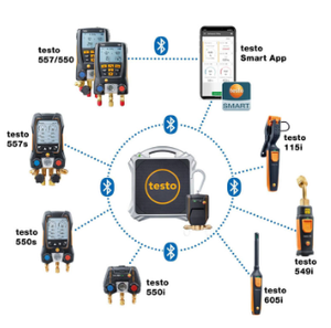 Testo 557s Smart Vacuum Kit Smart Digital <span class=keywords><strong>Manifold</strong></span> com vácuo sem fio e pinça temperatura sondas Stock - Product Image 6