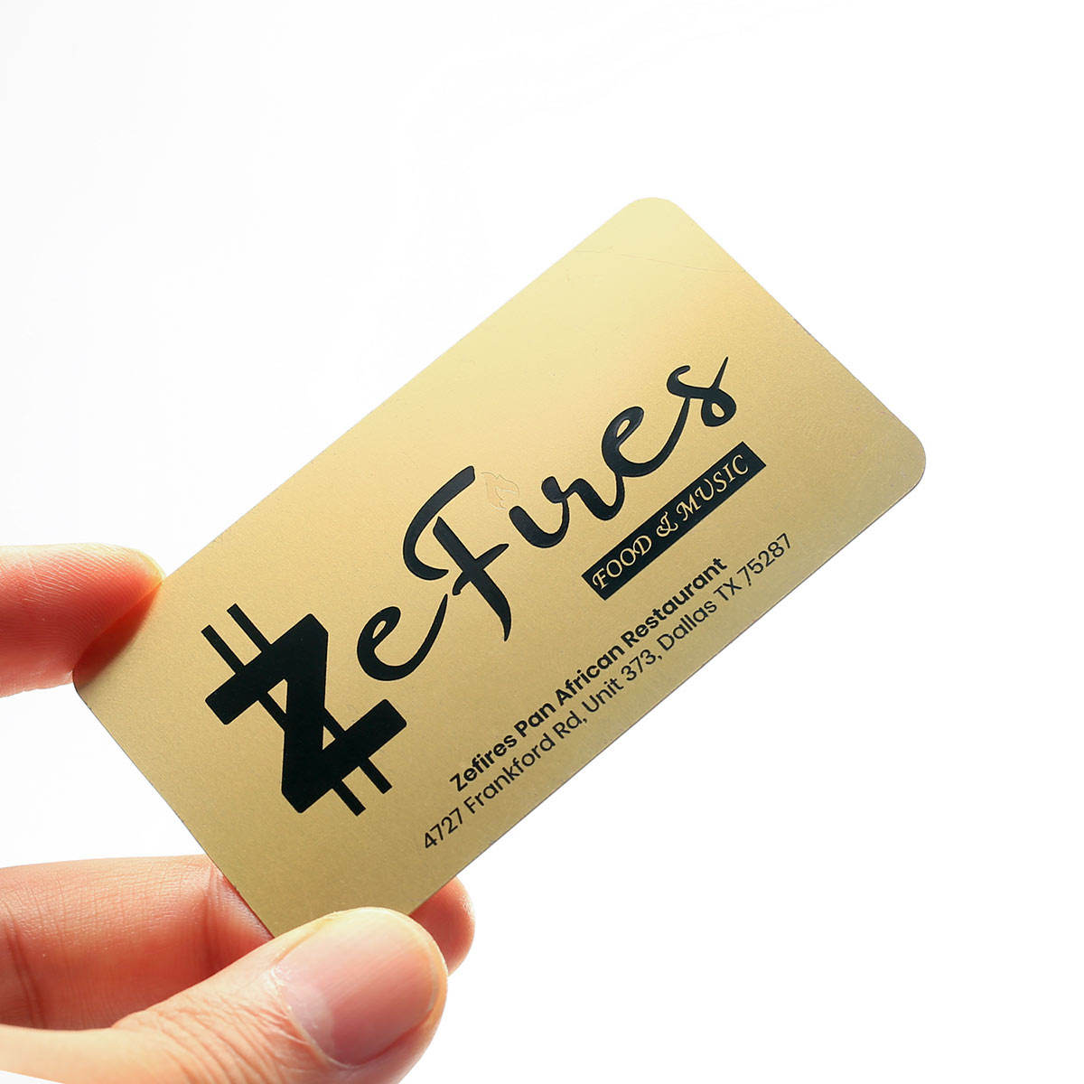 Matt gold metal business card