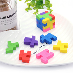 Children's DIY 3d <strong>Puzzle</strong> <strong>Cube</strong> Building Blocks Toy Rubber <strong>Eraser</strong> - Product Image 3