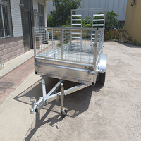 Remorque Voiture Double Essieu Galvanisée à Chaud avec Caisse de Transport Anticorrosion Durable, Feux LED et Rampe Grille