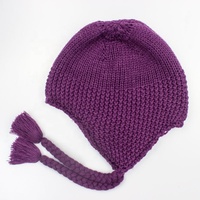 Chapeau d'hiver tricoté en laine pour enfants, vente en gros, en feutre, pour petites filles, bonnet à rabat, mignon