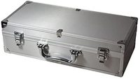 Étuis de transport en aluminium de haute qualité pour 50 pièces de monnaie, étui rigide en aluminium noir argenté avec poignée