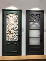 Portes extérieures en verre à double vitrage de conception française, ouverture arquée moderne en composite bois-plastique, pour appartement, chambre, hôtel, villa