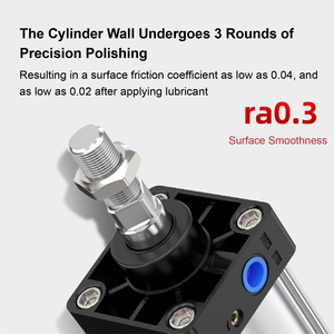 Cylindre pneumatique SCJ100 double effet course réglable corps en aluminium alésage 100mm cylindre à air - Product Image 3