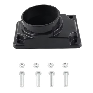 Auso-Racing 76mm Air Filter Intake Mount Adapter for Mitsubishi V6 L4 <b>Black</b> ABS Single <b>Bracket</b> With Hardware - Product Image 2