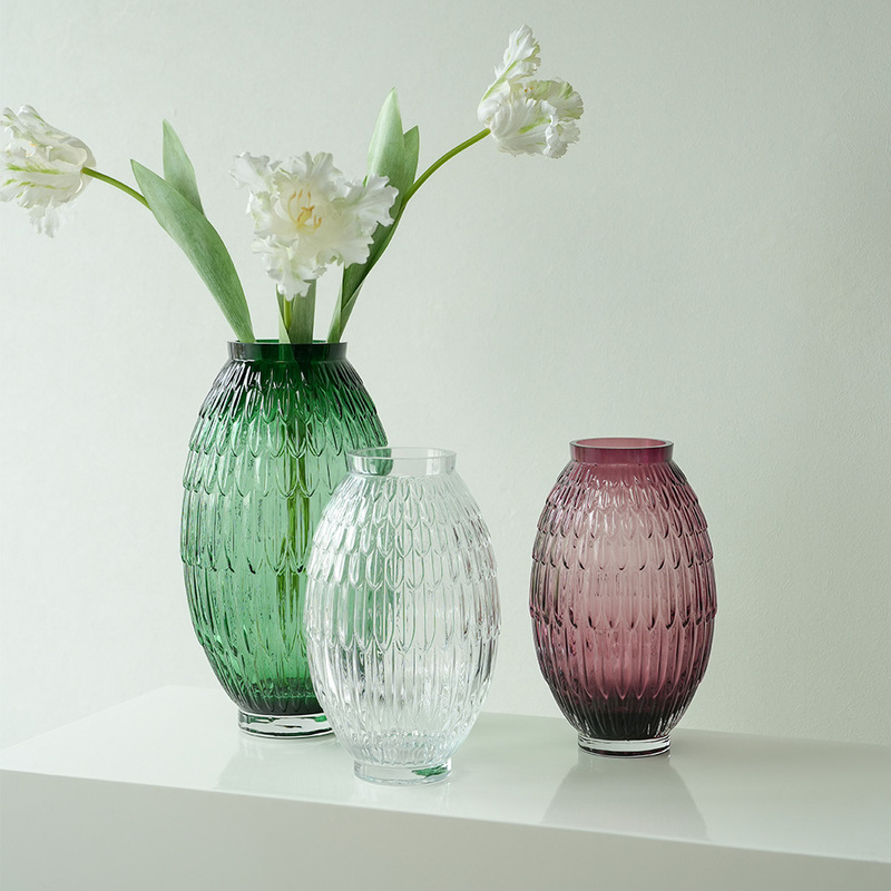Modern Style Large Vertical Grain Glass