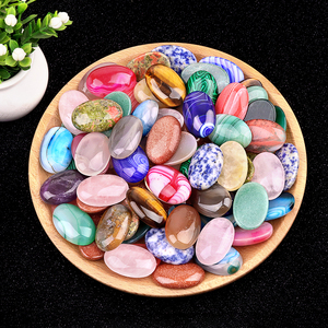 Hạt đá quý tự nhiên 30x20mm, mặt phẳng, hình tròn, hình <span class=keywords><strong>oval</strong></span>, dùng làm charm, phụ kiện làm đồ trang sức tự làm - Product Image 5