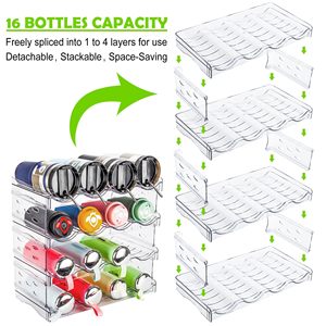 Casier à vin amovible Offre Spéciale pour garde-manger de cuisine armoire en plastique bouteille d'eau réfrigérateur organisateur pour armoires et <span class=keywords><strong>casiers</strong></span> - Product Image 4