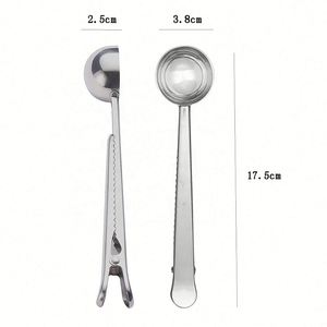Custom Logo Coffee Scoop Clip 304 Stainless Steel <b>Measuring</b> <b>Spoon</b> Bag Sealer for Promotional Events - Product Image 2