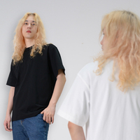T-shirt Haut de Gamme en Coton Lourd Personnalisé pour Homme et Femme, Coupe Ample à Épaules Tombantes et Manches Courtes