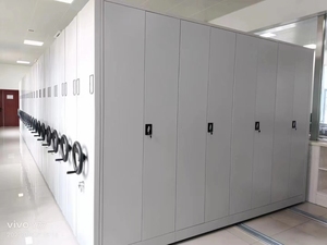 رفوف متحركة يدوية مدلفنة يدوية نظام تخزين ذكي للأرشيف أرفف مكتبات مدمجة كثيفة من الفولاذ للمدرسة - Product Image 5