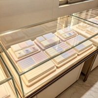 Ensemble de Présentoirs à Bijoux Professionnels de Luxe avec Coussinets et Supports Inclinés, Organisateur Multi-Niveaux pour Vitrines de Boutiques et Présentations Commerciales