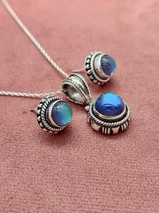 Premium <b>Real</b> Quartz Gemstone Pendant and Earring Set 925 Sterling Silver Elegant <b>Crystal</b> Jewelry for Women Wedding Party - Product Image 5