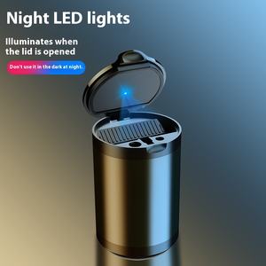 Cenicero de Coche Creativo, Moderno y Multifuncional de Metal y Plástico, Resistente a Altas Temperaturas, con Luz LED Decorativa, Personalizable, <span class=keywords><strong>Funway</strong></span> AST008 - Product Image 2