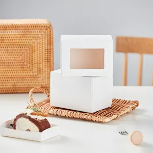 现代设计包装纸盒手工制作普通白色蛋糕盒法式糕点包装盒