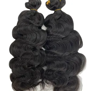 Rambut alami produsen Vietnam rambut bergelombang profesional banyak tekstur panjang OEM kualitas tinggi