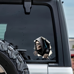 Pegatina 3D para coche con diseño de calavera de Grim Reaper, pegatina de vinilo impermeable de PVC para camión y motocicleta - Product Image 4