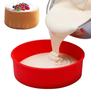 Guangdong Large Round Cake Making Molds Pop Bundt Trays Silicone Cake Pan For Birthday Cake And Bread