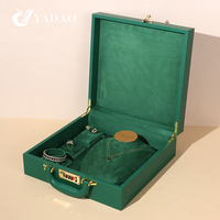 YADAO Étui à bijoux en cuir PU de haute qualité avec poignée, boîte à bijoux avec code, logo personnalisé, portable, pour les voyages
