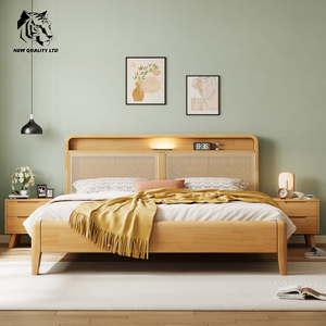 Venta directa de fábrica, mejor precio, personalizable, gran stock, ecológico, cama king de 1.8m, nuevo diseño, muebles de dormitorio, estructura de cama king de madera. - Product Image 1