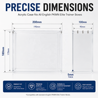 JERY 12PCS ANTI UV >99% Boîte de présentation en acrylique transparente pour Elite Trainer Box avec couvercle