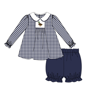 Tenues Assorties Enfant Puresun Preppy Mallard Navy Gingham – Robes Décontractées à Carreaux pour Filles – Collection Automne