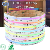 Bande lumineuse COB adressable à effet cascade WS2811 IC 360 LED/m 12 Pixels/m DC24V PCB 8mm Contrôle par pixel pour escaliers, parcs, gymnases