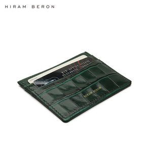 Tarjetero de Cuero Italiano Verde Brillante Hiram Beron para Hombre, Servicio OEM Personalizado - Product Image 5