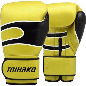 Gants de boxe en cuir de vachette 16oz pour entraînement lourd Muay Thai Karaté Leather Sparring Pro Mitts Fighting & Training Taekwondo Gloves - Product Image 5