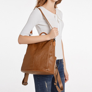 Shoulder Bag Soft Leather Pu <b>Ladies</b> Korean Fashion Summer Casual Small <b>Backpack</b> Student Simple School <b>Backpack</b> - Product Image 2