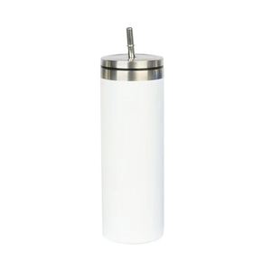 Gobelet isotherme droit en acier inoxydable de 20 oz avec couvercle à vis et paille - Product Image 4