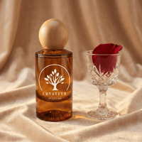 Vente en gros de flacons de parfum en verre à fond épais de 30 ml, 50 ml, 100 ml, flacons de parfum colorés transparents avec bouchon en bois et boîte cadeau