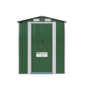 Caseta de Jardín de Acero Galvanizado Verde 75.6x173.2x87.8 Pulgadas para Almacenamiento en Exteriores - Product Image 1