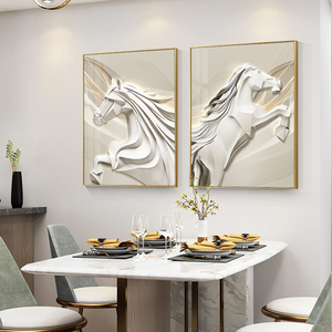 Hiện Đại Trắng ngựa in <span class=keywords><strong>Canvas</strong></span> bức tranh hình ảnh màu Tinh Khiết Trang trí nội thất tường nghệ thuật Poster cho phòng khách phòng ngủ lối đi khách sạn - Product Image 4