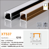 Profilé en alliage d'aluminium pour bandes LED, diffuseur laiteux, surface anodisée, montage en bande, rail lumineux pour escaliers, couloirs, bureaux, guide de lumière
