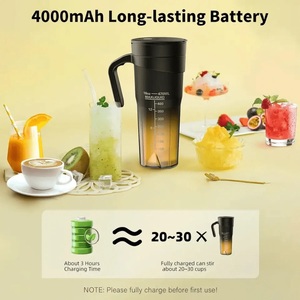 16oz <span class=keywords><strong>Smart</strong></span> <span class=keywords><strong>Mini</strong></span> spremiagrumi bottiglie BPA Free Personal Blender 4000mah USB-C ricaricabili all'aperto frullatori portatili - Product Image 2
