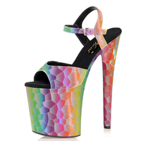 Nouveau modèle de sandales à talons hauts pour défilé de mode, couleur du talon 20 cm, plateforme épaisse, sexy, pole dance, gothique, grande taille, sandales pour travestis