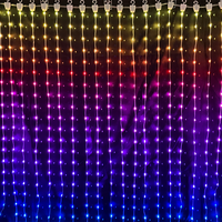 Luces Inteligentes para Cortinas RGB con Control Remoto por Aplicación, Luces de Cadena para Ventanas Programables, Luces de Cortina de Arcoíris