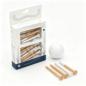 Boîte en carton pliable personnalisée pour tee de golf imprimés, boîte à cartes pour tee de golf, emballage OEM pour accessoires de golf - Product Image 1