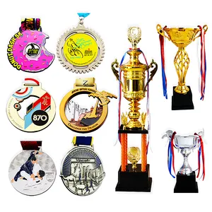 Medallas y trofeo personalizadas de metal y oro del grupo winner, venta al por mayor